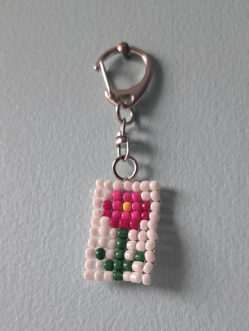 Handmade Beaded Flower Keychain